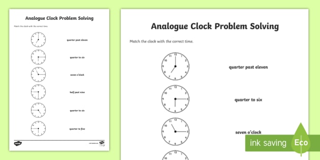 Matching the Correct Time Worksheet / Worksheet 