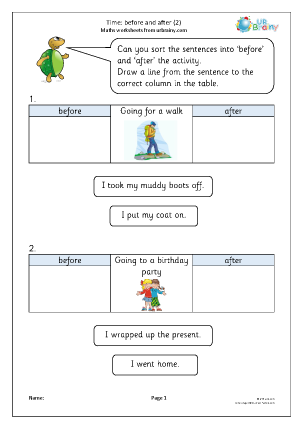 Time worksheets for Year 1 (age 5-6) - URBrainy.com
