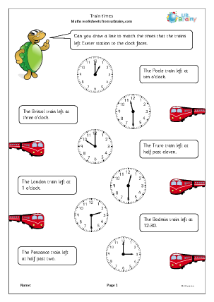 time worksheet ks1