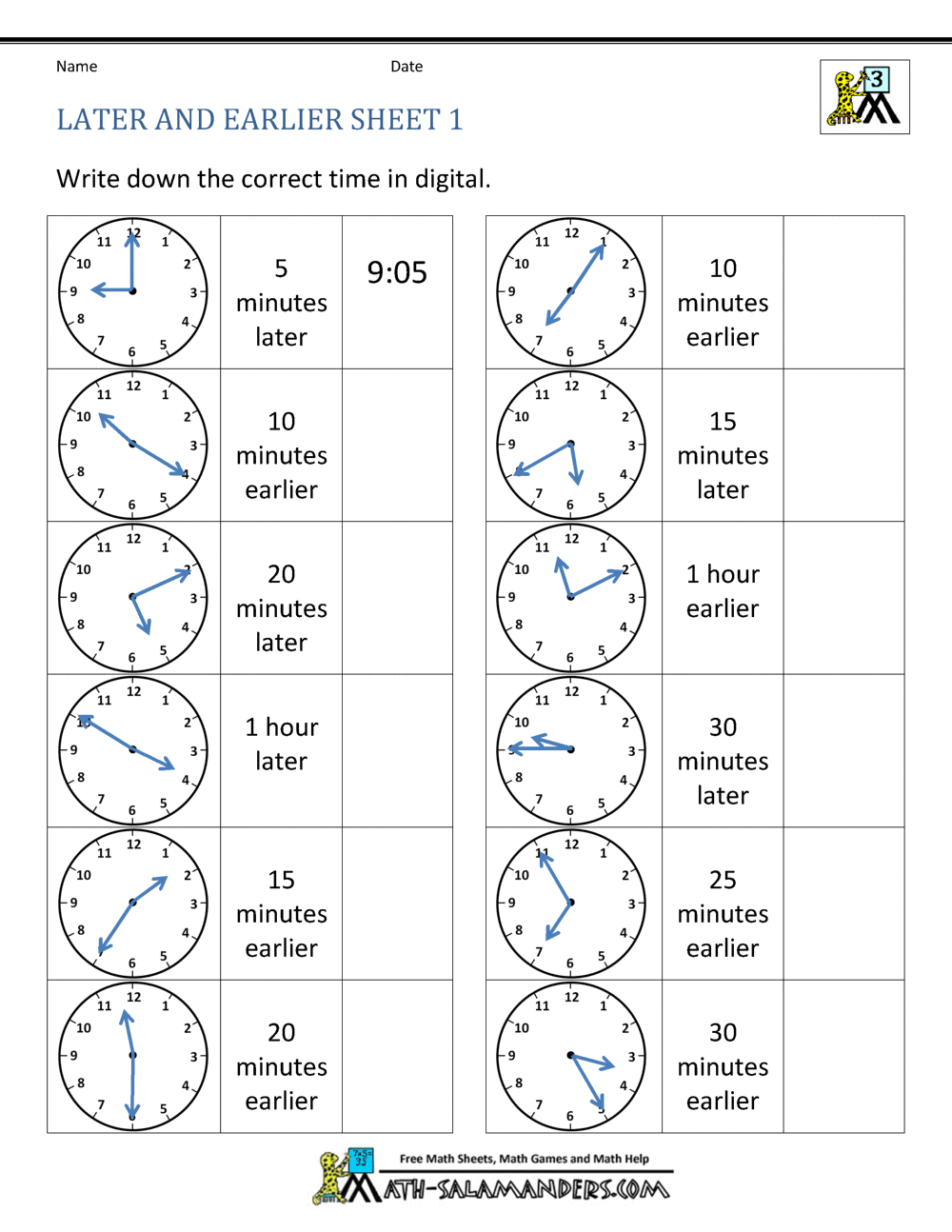 time worksheet ks2 free