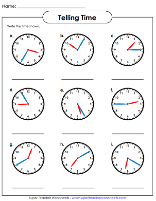 time worksheet ks2 nearest 5