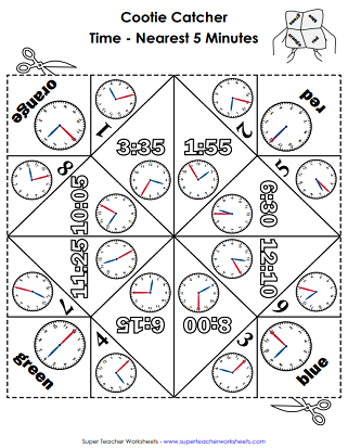 Time Worksheets (Nearest 5 Minutes)
