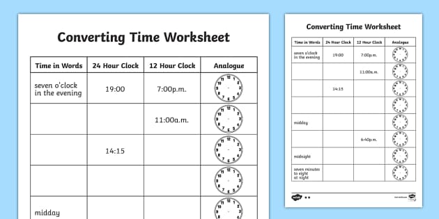 Year 3 Tell and Write the Time Maths Worksheets - Twinkl