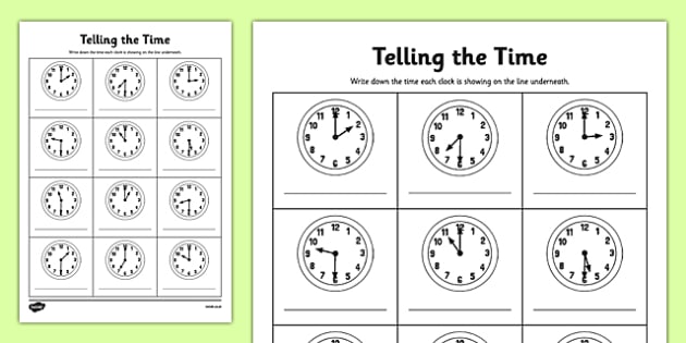 time worksheet ks2 year