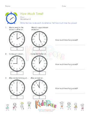 time worksheet later and earlier