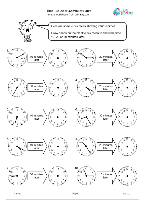 time worksheet later and