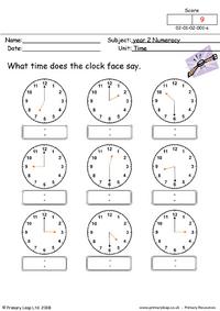 Numeracy: Time | Worksheet | PrimaryLeap.co.uk