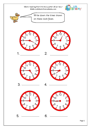 Time Worksheets for Year 2 (age 6-7) - URBrainy.com