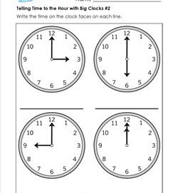 Telling Time Worksheets and Crafts - Analog and Digital Clocks