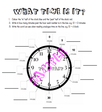 Mash > Class Level > Maths Telling the Time Worksheet