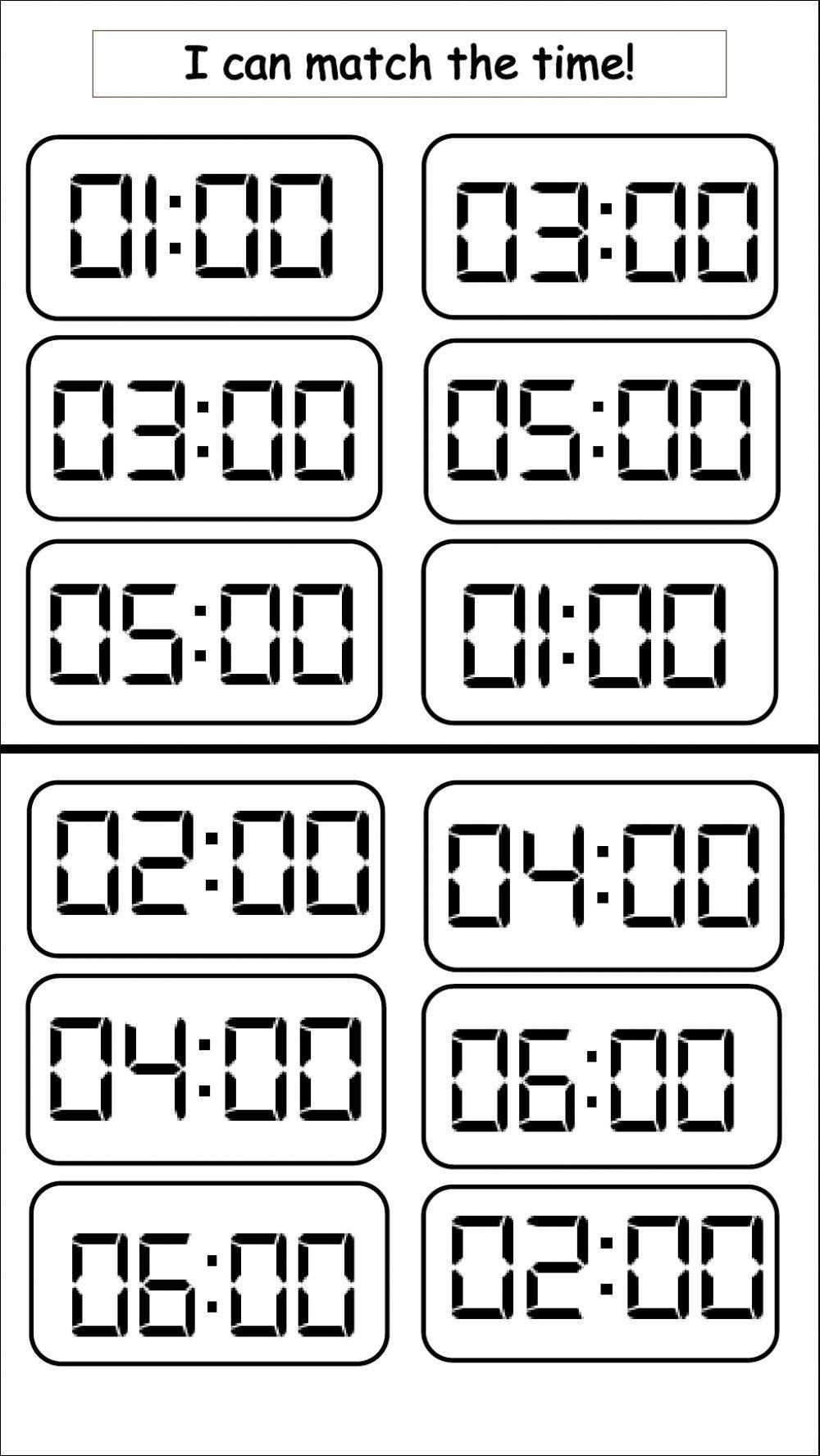 matching-digital-clocks-1-bw-worksheet-live-worksheets-worksheets-library for Free Printable Digital Time Worksheets Matching Digital Clocks 1 BW worksheet | Live Worksheets - Worksheets Library for Free Printable Digital Time Worksheets