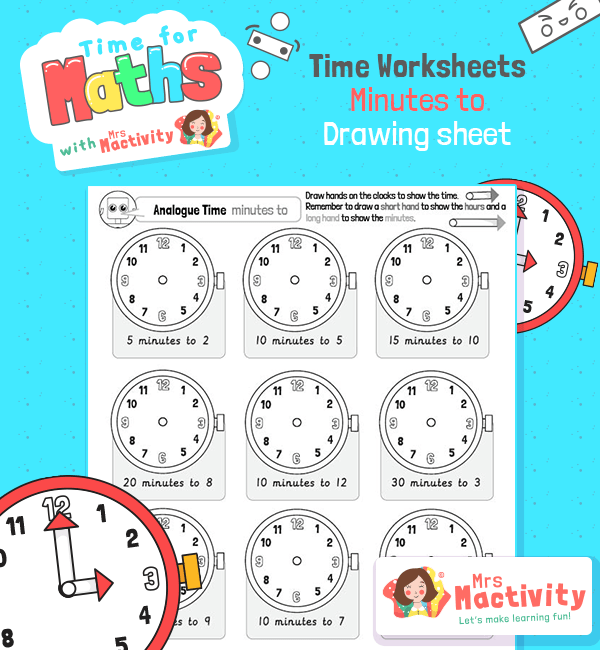 time worksheet minutes to the