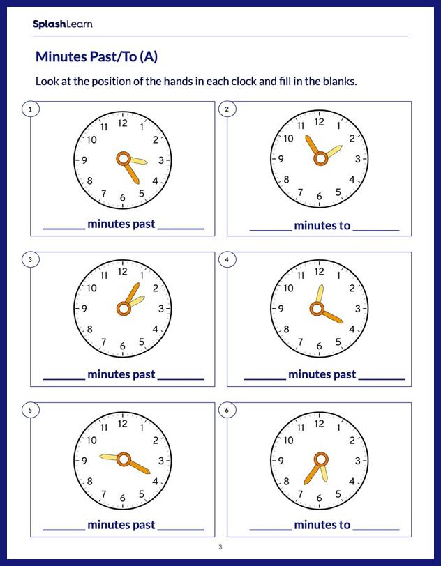 time worksheet minutes to
