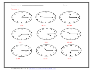 time worksheet minutes to