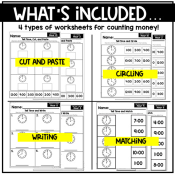 Telling Time Worksheets to the Hour - Shop | Teach Love Autism