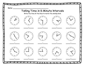 Telling Time to the Nearest 5 Minutes | Worksheets &  Answer Keys ...