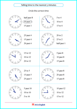 Telling time, calendars and time measurement math worksheets for ...