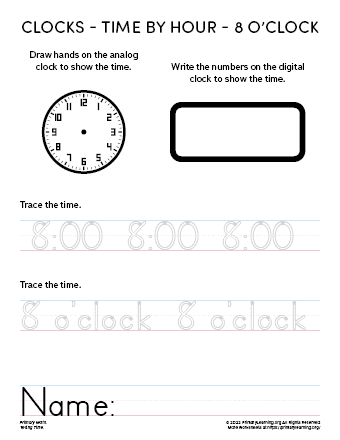 Eight OClock Worksheet  