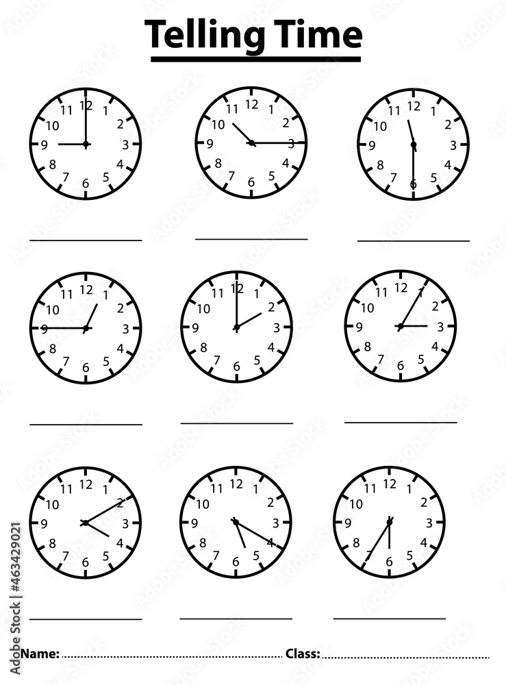 Telling time worksheet for pre school kids. game for child. write ...