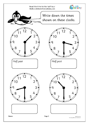 Time worksheets for Year 1 (age 5-6) - URBrainy.com