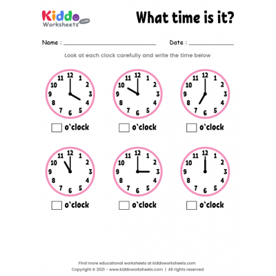 Free Printable Telling Time Worksheets - kiddoworksheets
