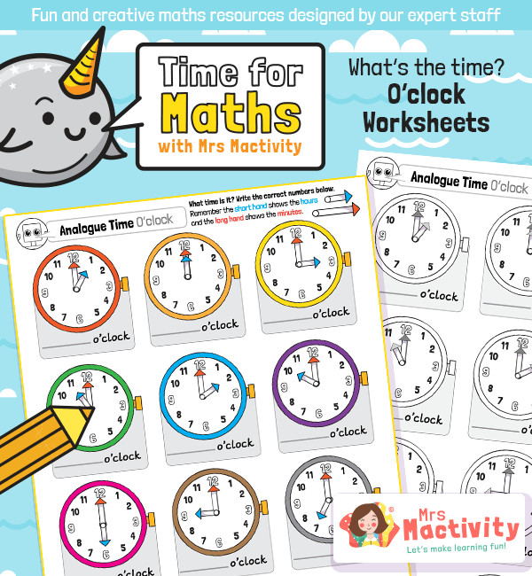 Telling The Time To The Hour Worksheet | Mrs Mactivity
