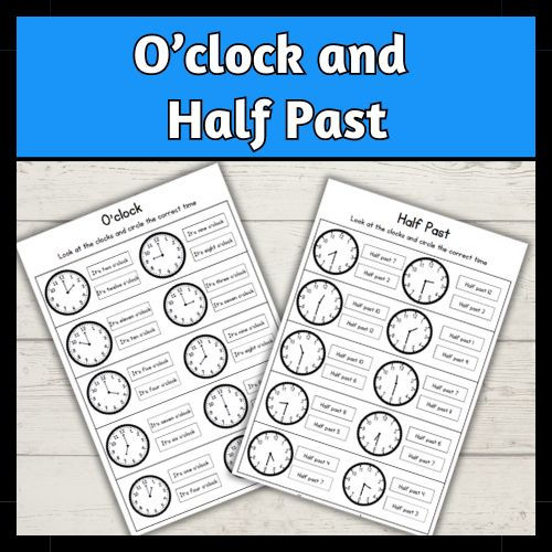 Whats That Time Match Worksheet OClock & HalfPast Top Teacher