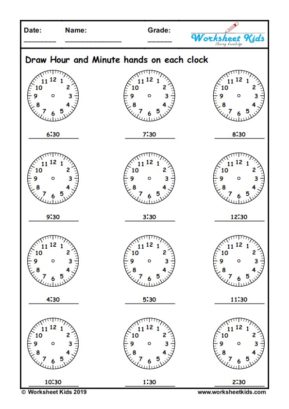 Digital and analog clock worksheets for kindergarten | 1st, 2nd ...