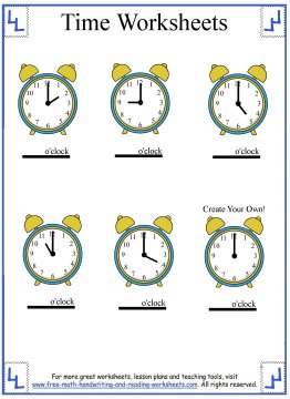 Time Worksheets - Telling The Hour