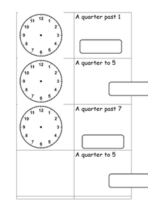 time worksheet quarter after