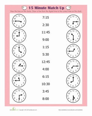 Quarter Hour | Interactive Worksheet  | Time ...