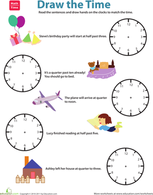Quarter T0 vs. Quarter Past: Draw the Time | Worksheet 