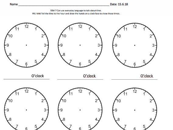 Telling the Time Worksheet  