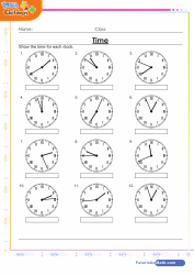 Math Time Games, Quizzes and Worksheets for kids