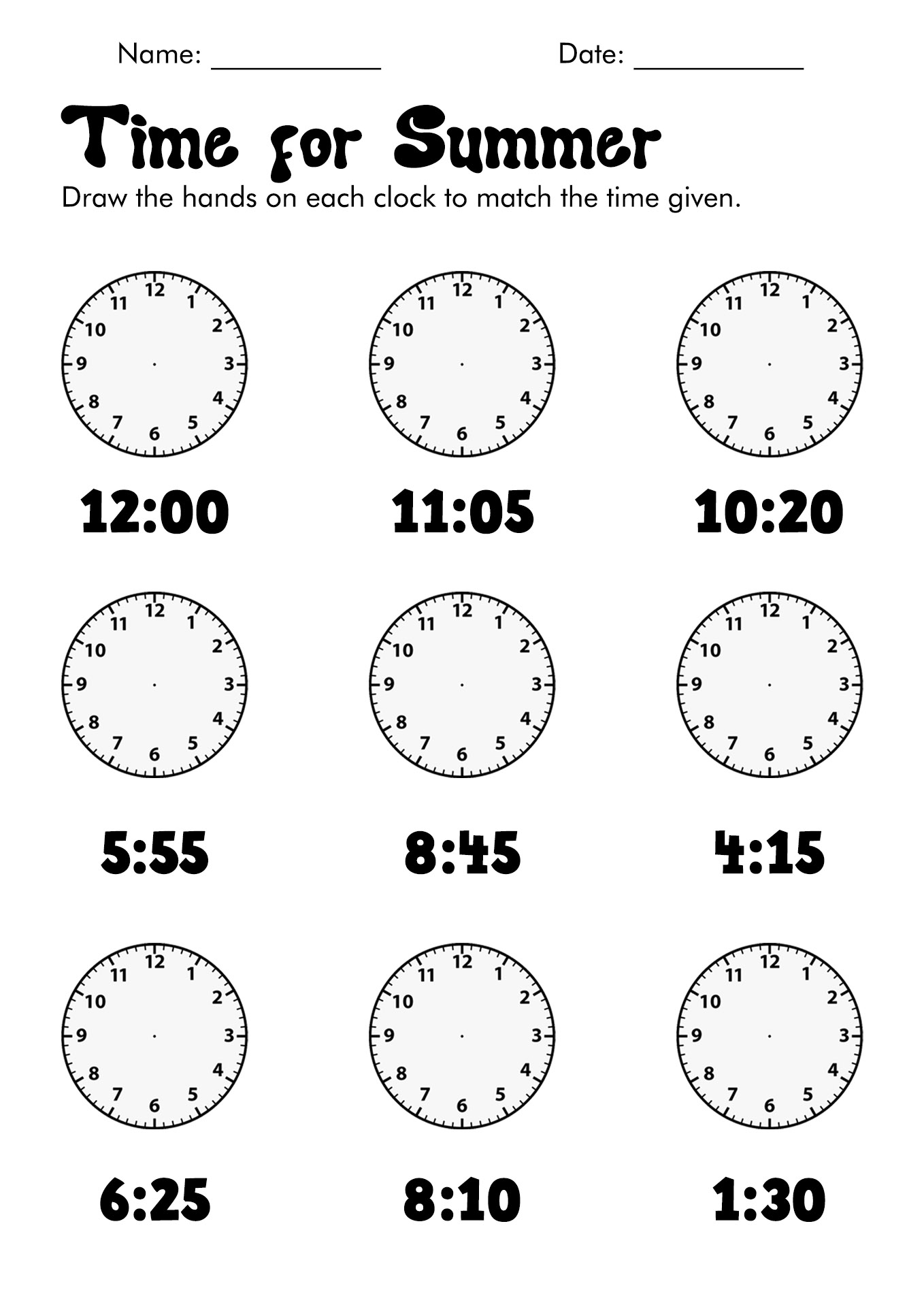 18 Clock Worksheets For Second Grade - Free PDF at worksheeto.com