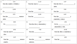 Spanish Time - Lesson plans to learn time in Spanish
