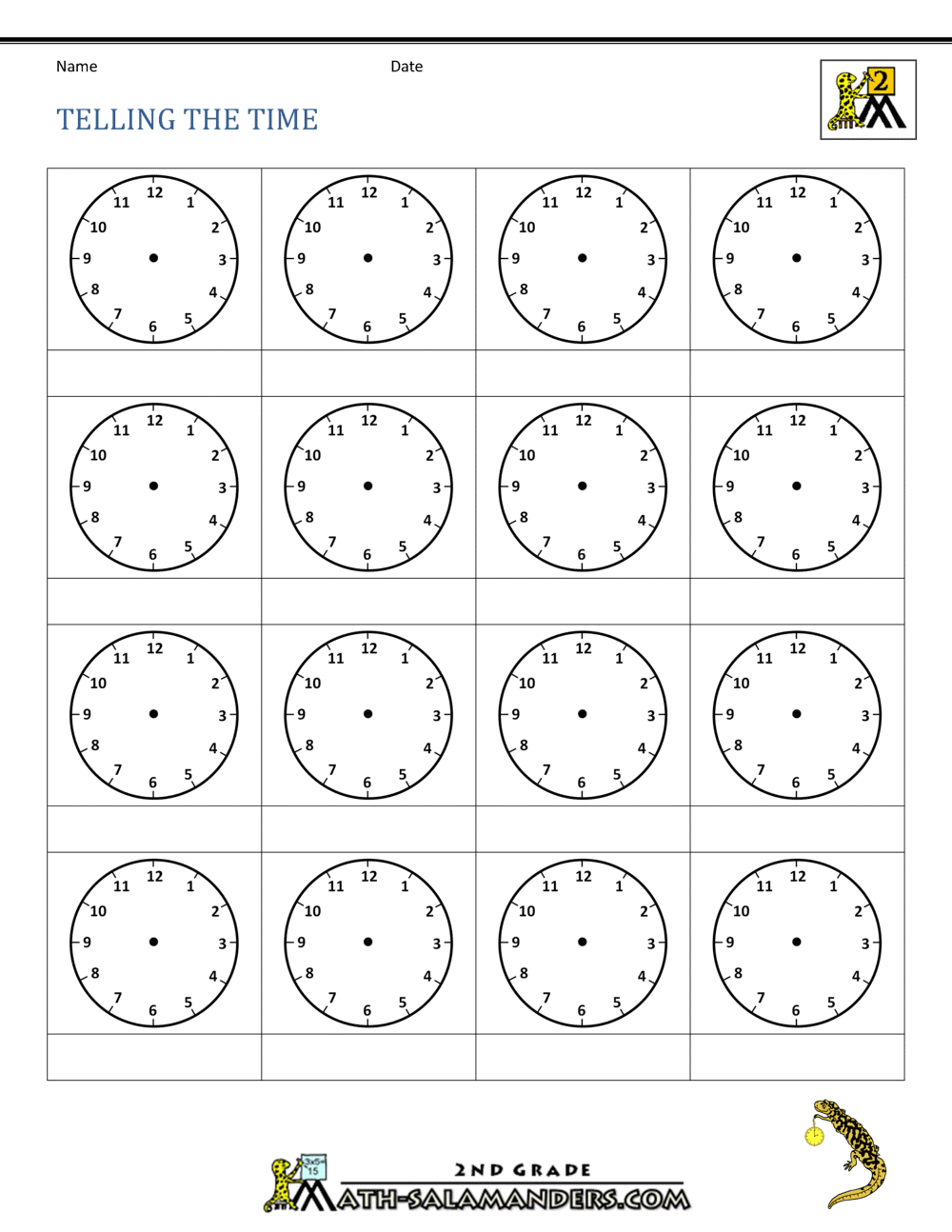 Time Worksheet Oclock, Quarter, and Half past