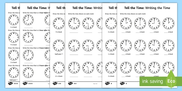 Year 1 Time Activities | Differentiated Worksheets 