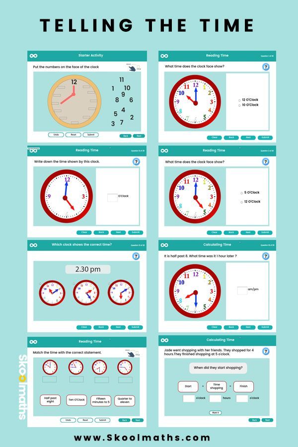Telling the Time Interactive Digital Maths Activities for Year 1