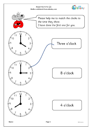 Time worksheets for Year 1 (age 5-6) - URBrainy.com