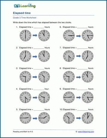 Elapsed time worksheets | Worsheets library