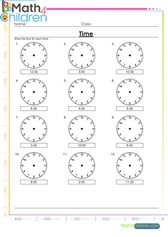 Worksheets on time for grade 3