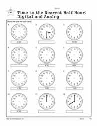 Tellling-Time-Half-Hour Worksheets