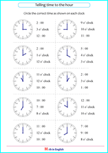 time worksheet to the nearest half hour