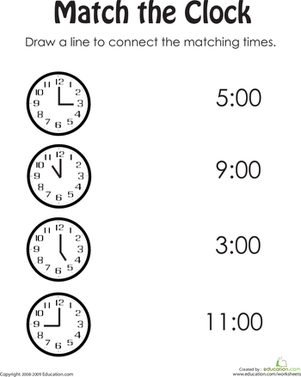 Match the Clock | Interactive Worksheet 