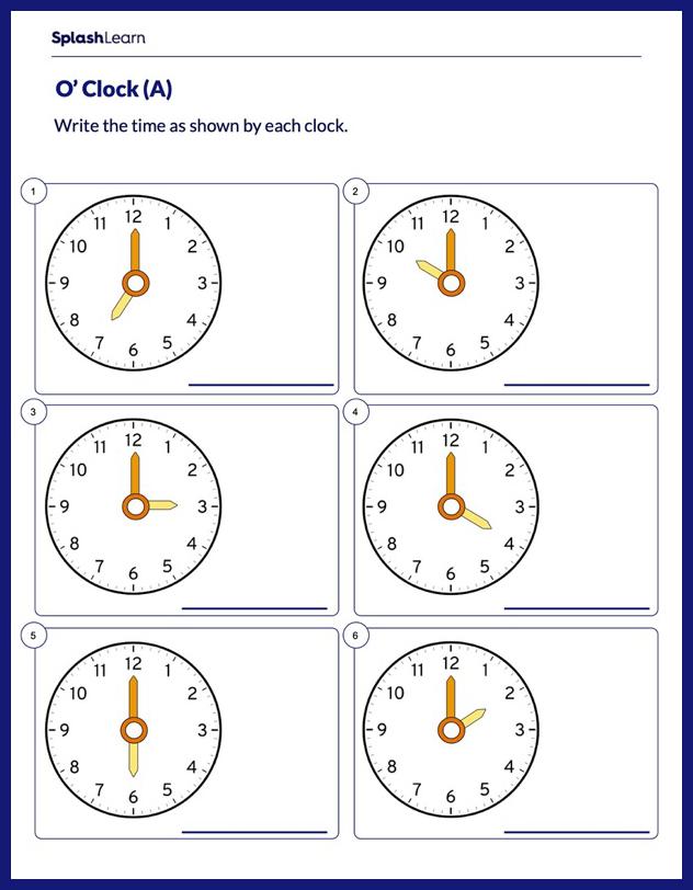 Free Printable Time Worksheets for Kids | SplashLearn