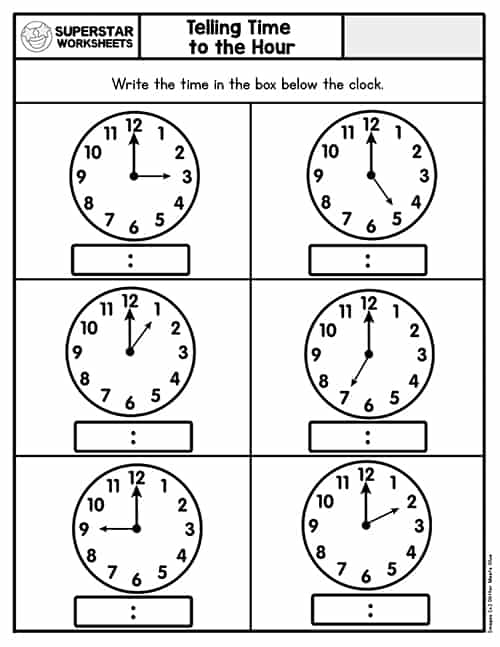 time worksheet using