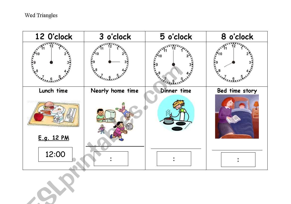 Matching AM, PM, O´clock and digital - ESL worksheet by Natashaagnesi