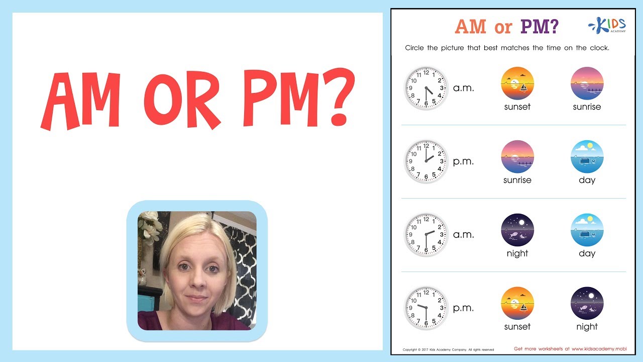 AM Or PM? Time Worksheet: Printable For Children, 57% OFF
