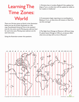 time zone activity worksheet